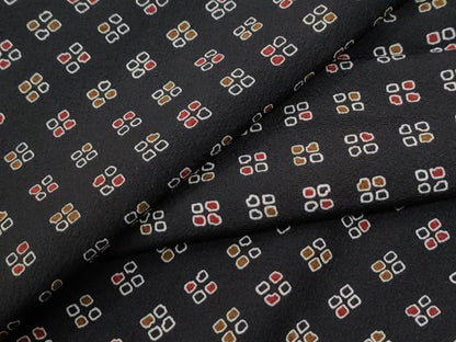 平和屋着物●上質な小紋　吉祥文　黒地　正絹　逸品　CABI2287yc