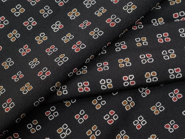 平和屋着物●上質な小紋　吉祥文　黒地　正絹　逸品　CABI2287yc