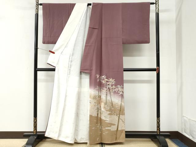平和屋着物●中国三大刺繍　蘇州刺繍　スワトウ刺繍　総刺繍　色留袖　笹竹尾長鳥筍文　暈し染め　正絹　逸品　CABI2289yc