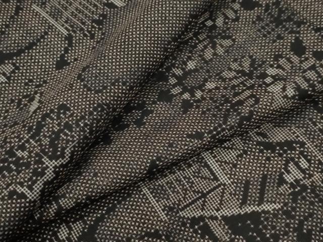 平和屋着物●本場大島紬　7マルキ　風景花文　正絹　逸品　CABI2290yc