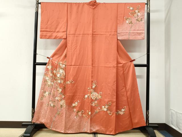平和屋着物●訪問着　枝花文　金彩　正絹　逸品　CABI2291yc