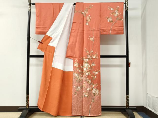 平和屋着物●訪問着　枝花文　金彩　正絹　逸品　CABI2291yc