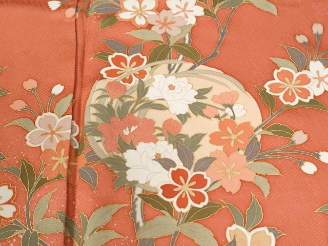 平和屋着物●訪問着　枝花文　金彩　正絹　逸品　CABI2291yc