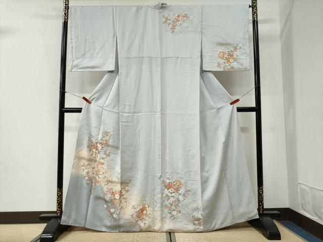 平和屋着物●訪問着　雪輪草花文　金彩　正絹　逸品　CABI2293yc