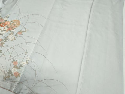 平和屋着物●訪問着　雪輪草花文　金彩　正絹　逸品　CABI2293yc