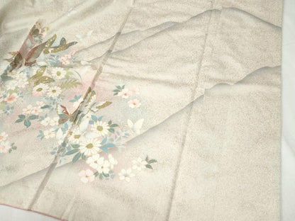 平和屋着物●豪華振袖　花蝶文　暈し染め　金銀彩　正絹　逸品　CABI2294yc