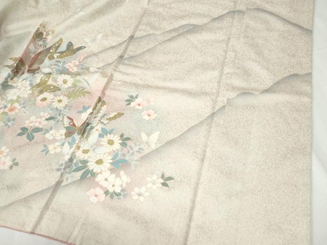 平和屋着物●豪華振袖　花蝶文　暈し染め　金銀彩　正絹　逸品　CABI2294yc
