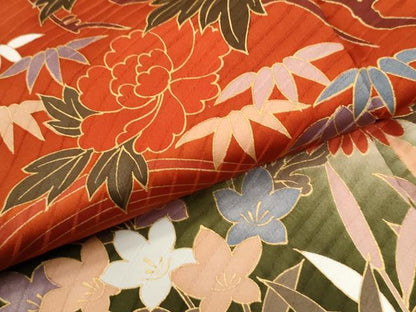 平和屋着物●訪問着　駒刺繍　牡丹草花文　暈し染め　金彩　正絹　逸品　CABI2297yc