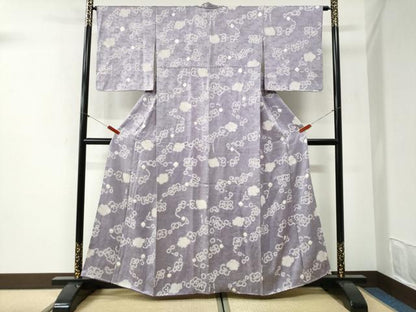 平和屋着物●上質な小紋　総絞り　枝梅文　正絹　逸品　CABI2301yc