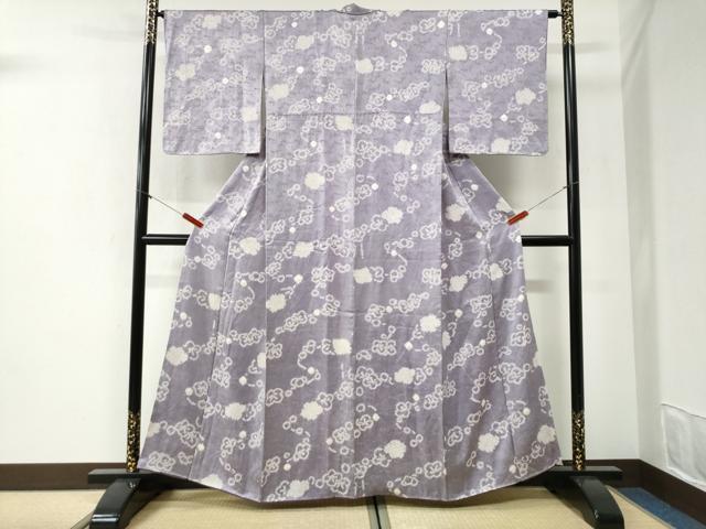 平和屋着物●上質な小紋　総絞り　枝梅文　正絹　逸品　CABI2301yc