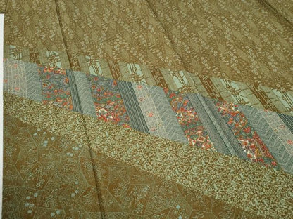平和屋着物●訪問着　作家物　伊勢型紙　一尾欣樹彫り　草花文　正絹　逸品　CABI2302yc