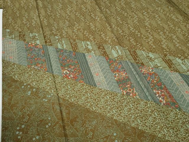 平和屋着物●訪問着　作家物　伊勢型紙　一尾欣樹彫り　草花文　正絹　逸品　CABI2302yc