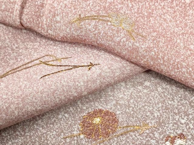 平和屋着物●訪問着　総刺繍　竹屋町刺繍　溢れ松葉舞花文　暈し染め　金糸　正絹　逸品　未使用　CABI2306yc