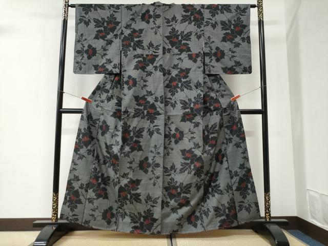 平和屋着物●本場大島紬　7マルキ　枝花文　正絹　逸品　未使用　CABI2307yc