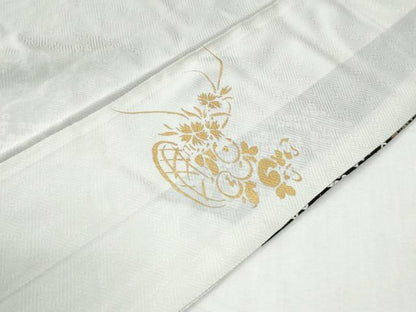平和屋着物●訪問着　絞り　刺繍　道長吉祥草花文　金彩　正絹　逸品　CABI2308yc