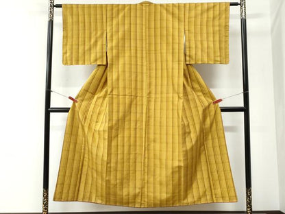 平和屋着物●本場黄八丈　綾織　紬　正絹　逸品　CABI2310yc
