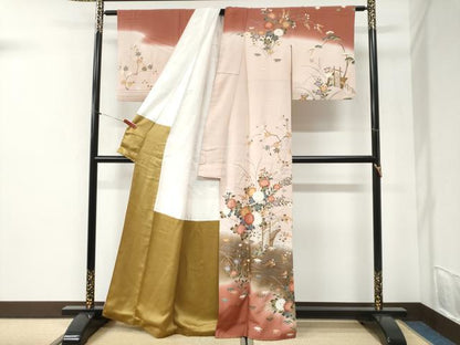 平和屋着物●訪問着　草花文　暈し染め　金彩　正絹　逸品　CABI2311yc