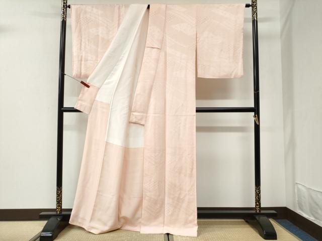 平和屋着物●上質な色無地　吉祥青海波地紋　虹色　正絹　逸品　CABI2313yc