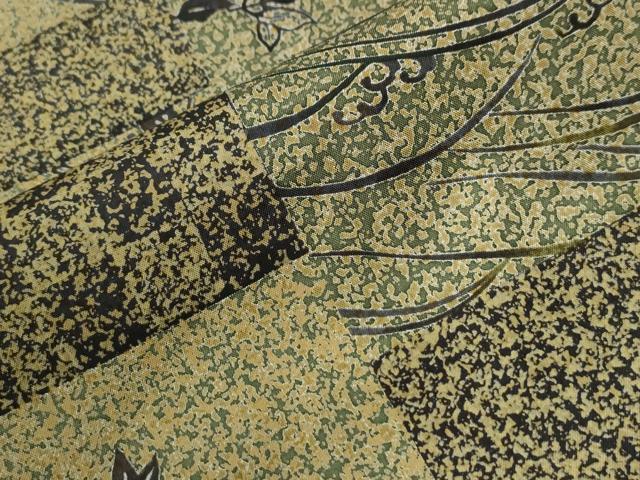 平和屋着物●本場染大島紬　変わり市松流水草花文　正絹　逸品　CABI2314yc
