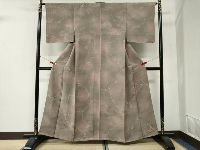 平和屋着物●上質な小紋　地紋起こし　枝梅文　暈し染め　正絹　逸品　CABI2316yc