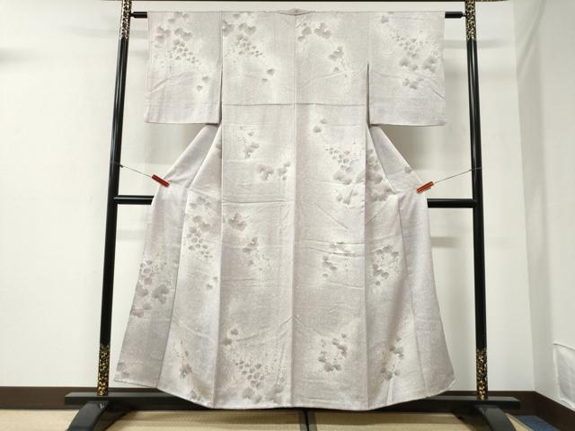 平和屋着物●上質な小紋　葡萄蔦の葉文　正絹　逸品　CABI2319yc