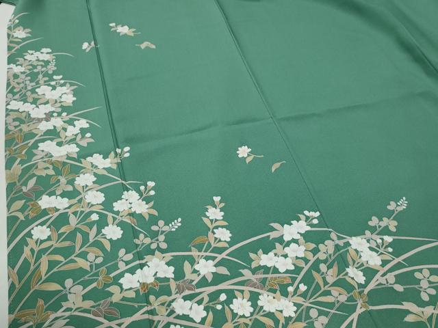 平和屋着物●訪問着　友禅　作家物　草花文　正絹　逸品　CABI2321yc