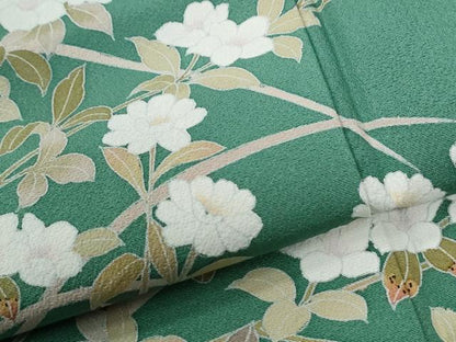 平和屋着物●訪問着　友禅　作家物　草花文　正絹　逸品　CABI2321yc