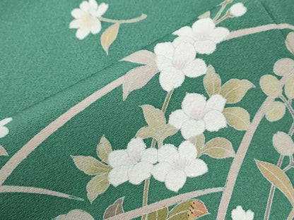 平和屋着物●訪問着　友禅　作家物　草花文　正絹　逸品　CABI2321yc