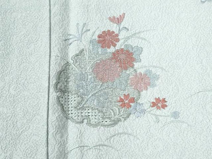 平和屋着物●中国三大刺繍　スワトウ刺繍　総刺繍　訪問着　雪輪草花文　正絹　逸品　CABI2322yc
