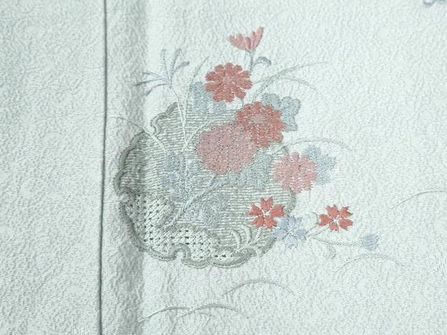 平和屋着物●中国三大刺繍　スワトウ刺繍　総刺繍　訪問着　雪輪草花文　正絹　逸品　CABI2322yc