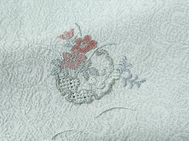 平和屋着物●中国三大刺繍　スワトウ刺繍　総刺繍　訪問着　雪輪草花文　正絹　逸品　CABI2322yc