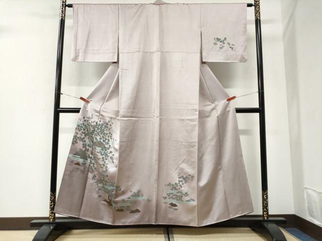 平和屋着物●訪問着　螺鈿　エ霞籬草花文　暈し染め　正絹　逸品　CABI2323yc
