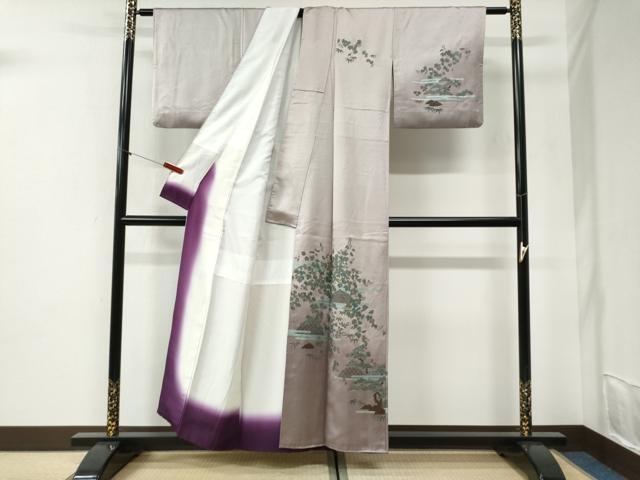 平和屋着物●訪問着　螺鈿　エ霞籬草花文　暈し染め　正絹　逸品　CABI2323yc
