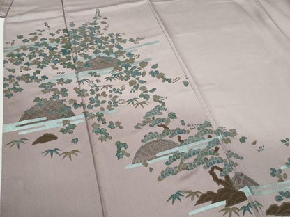 平和屋着物●訪問着　螺鈿　エ霞籬草花文　暈し染め　正絹　逸品　CABI2323yc