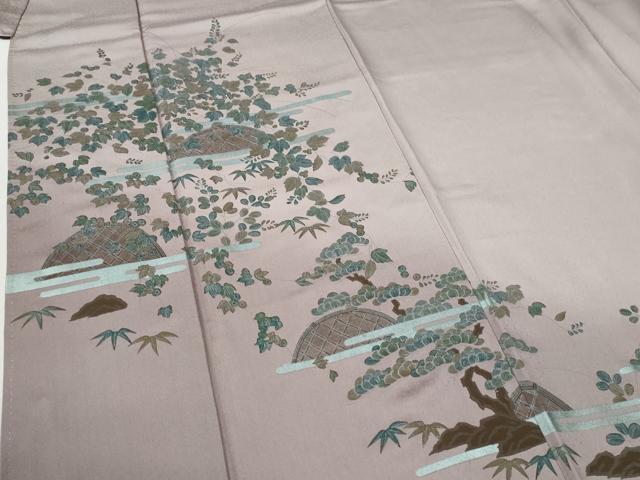 平和屋着物●訪問着　螺鈿　エ霞籬草花文　暈し染め　正絹　逸品　CABI2323yc