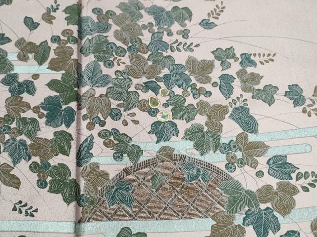 平和屋着物●訪問着　螺鈿　エ霞籬草花文　暈し染め　正絹　逸品　CABI2323yc