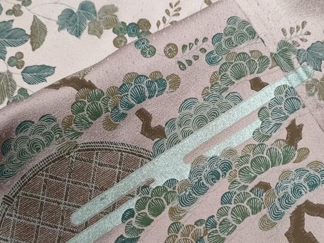 平和屋着物●訪問着　螺鈿　エ霞籬草花文　暈し染め　正絹　逸品　CABI2323yc