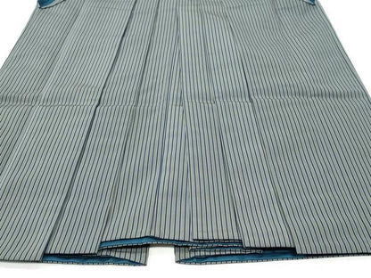 平和屋着物●男性　馬乗り袴　間道　正絹　逸品　CABI2331yc
