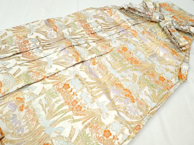 平和屋着物●男性　馬乗り袴　舞台衣装　金襴袴　束ね熨斗松竹梅花文　金糸　CABI2332yc