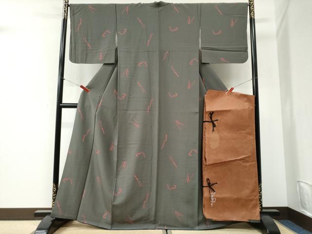 平和屋着物●世界的人形師　辻村寿三郎　ジュサブロー　小紋　兎　たとう紙付き　正絹　逸品　CABI2335yc