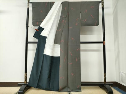 平和屋着物●世界的人形師　辻村寿三郎　ジュサブロー　小紋　兎　たとう紙付き　正絹　逸品　CABI2335yc