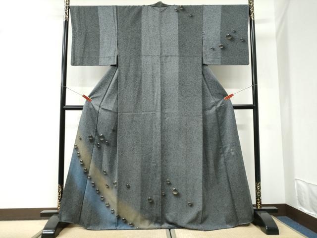 平和屋着物●染色作家　青木龍雲　訪問着　水玉　たたき染め　正絹　逸品　CABI2337yc