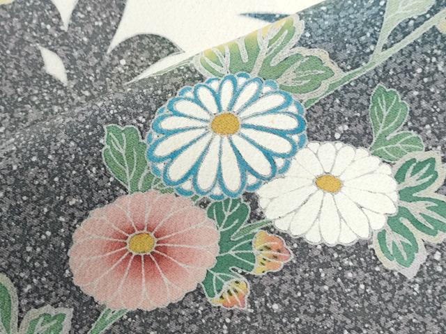 平和屋着物●訪問着　シルエット　鴛鴦枝菊文　暈し染め　金銀彩　正絹　逸品　CABI2342yc