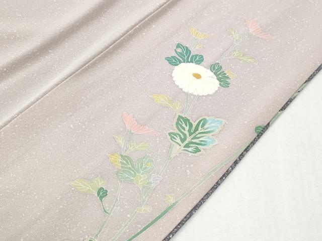 平和屋着物●訪問着　シルエット　鴛鴦枝菊文　暈し染め　金銀彩　正絹　逸品　CABI2342yc