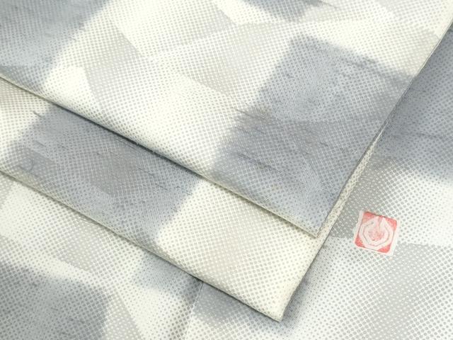 平和屋着物●石川県指定無形文化財　牛首紬　白山工房　手織り　市松文　正絹　逸品　CABI2343yc