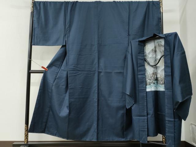 平和屋着物●男性　紬　アンサンブル　100亀甲　総詰め　キングサイズ　正絹　逸品　未使用　CABI2346yc