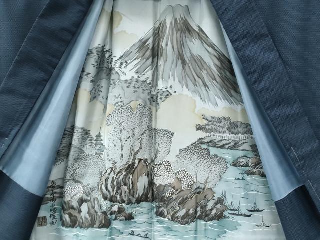 平和屋着物●男性　紬　アンサンブル　100亀甲　総詰め　キングサイズ　正絹　逸品　未使用　CABI2346yc