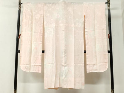 平和屋着物●振袖用長襦袢　無双仕立て　流水鈴舞桜地紋　暈し染め　正絹　逸品　未使用　CABI2350yc