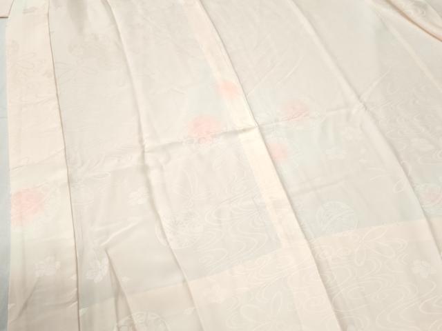 平和屋着物●振袖用長襦袢　無双仕立て　流水鈴舞桜地紋　暈し染め　正絹　逸品　未使用　CABI2350yc