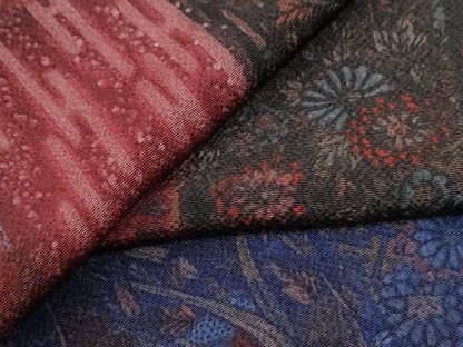平和屋着物●上質な小紋　吉祥花鳥文　鬼しぼ縮緬　正絹　逸品　CABI2352yc